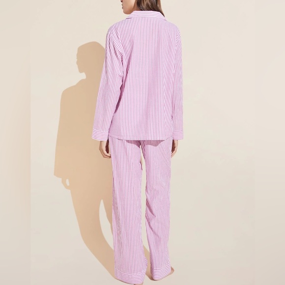 EBERJEY Organic Sandwashed Cotton Woven Long PJ Set Large - Picture 4 of 6